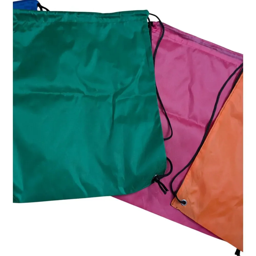 Drawstring Backpack Lot of 4 | Cinch Sack Bags | Sports Gym School
